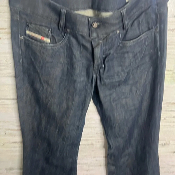 Diesel Women's Louvely Jeans Slim Bootcut Low Rise Dark Blue size W31 - Picture 3 of 8